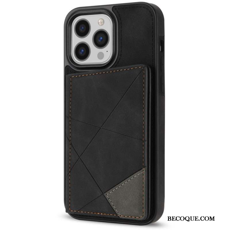 Coque iPhone 16 Pro Max Porte-Cartes Motif Géométrique