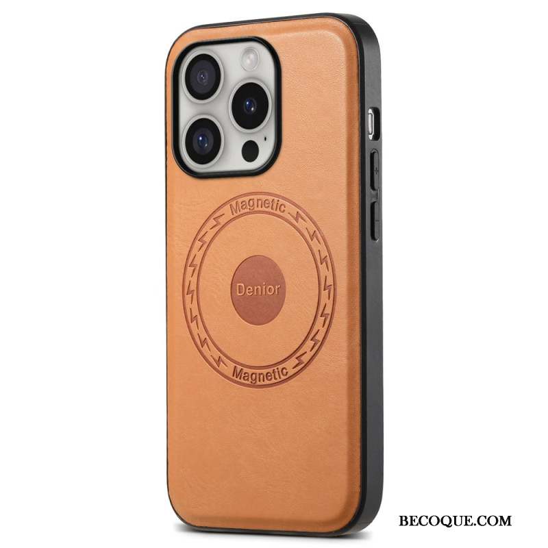 Coque iPhone 16 Pro Max Simili Cuir Magnétique DENIOR