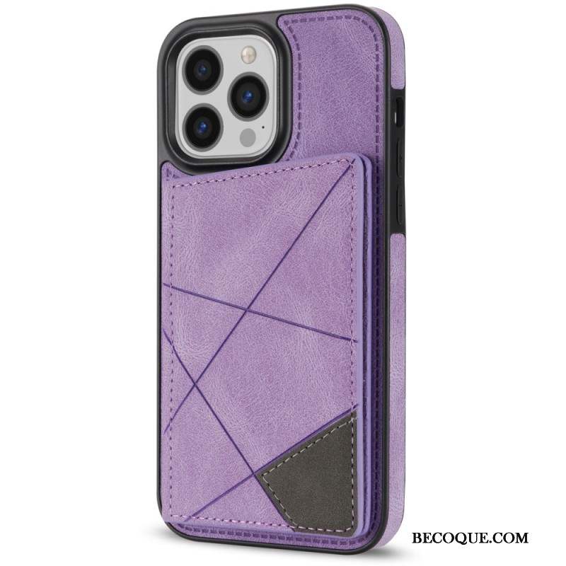 Coque iPhone 16 Pro Porte-Cartes Motif Géométrique