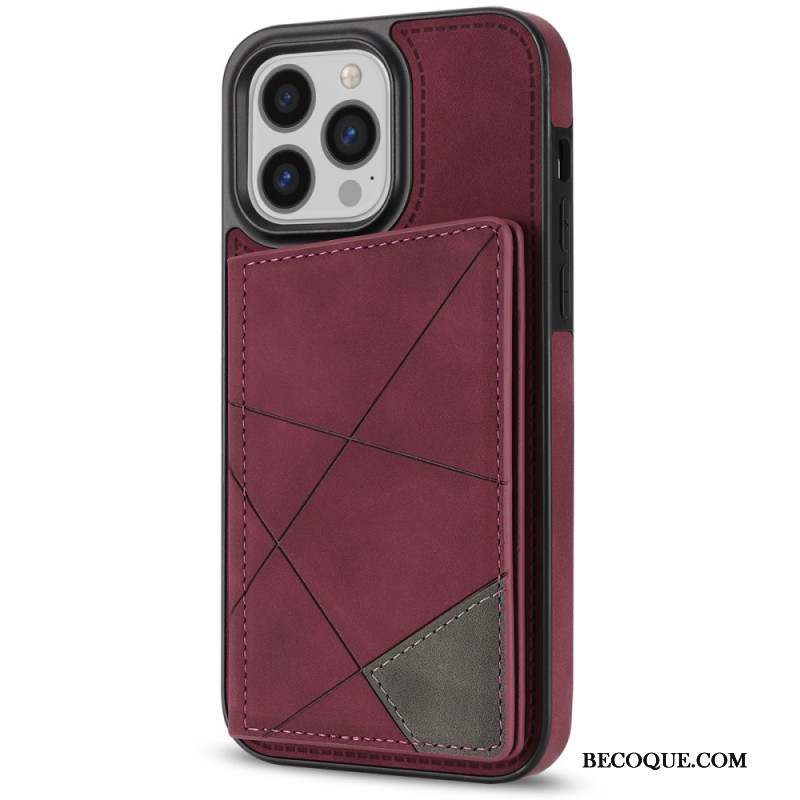 Coque iPhone 16 Pro Porte-Cartes Motif Géométrique