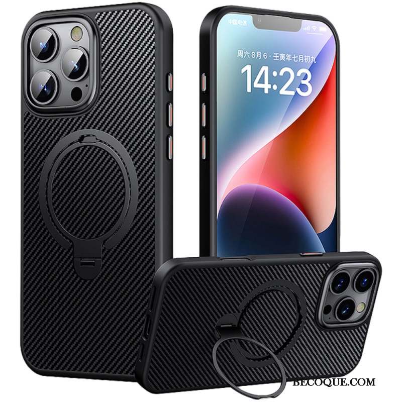 Coque iPhone 16 Pro Support Magnétique Fibre Carbone