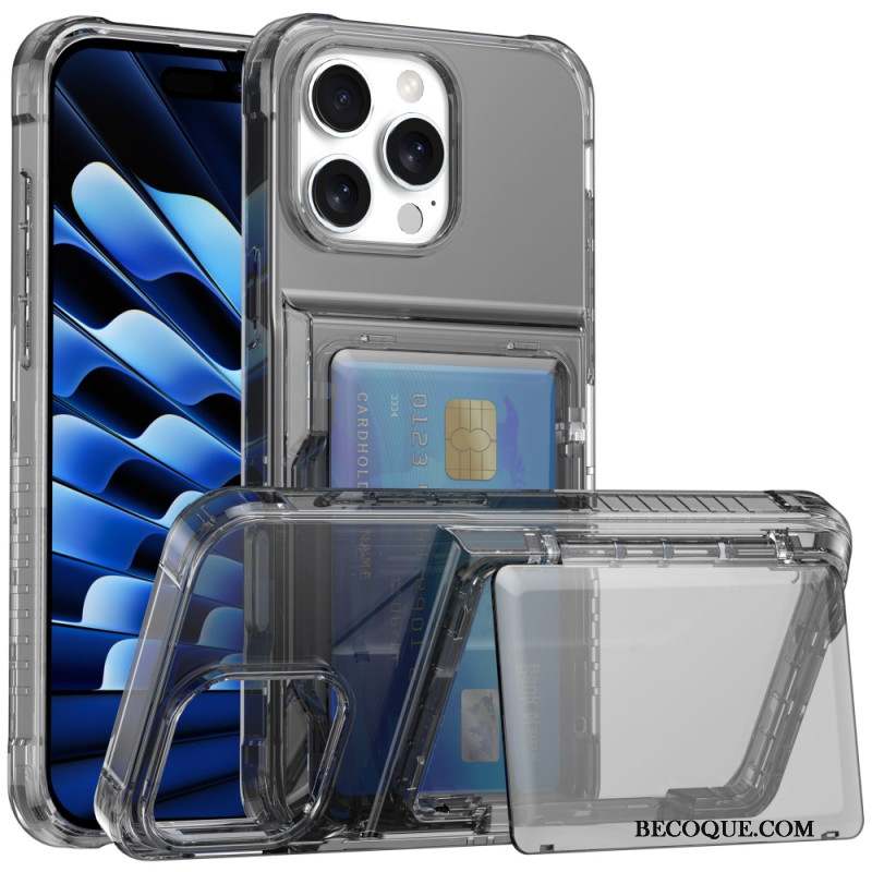 Coque iPhone 16 Pro Transparente Support et Porte-Cartes