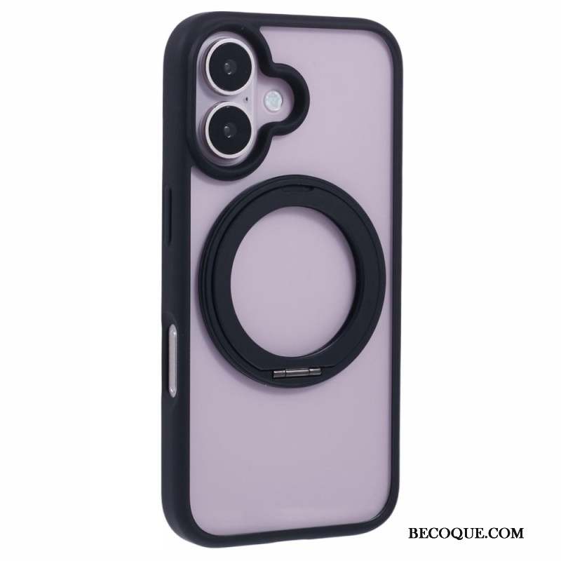 Coque iPhone 16 Support Intégré et Porte-Anneau Rotatif