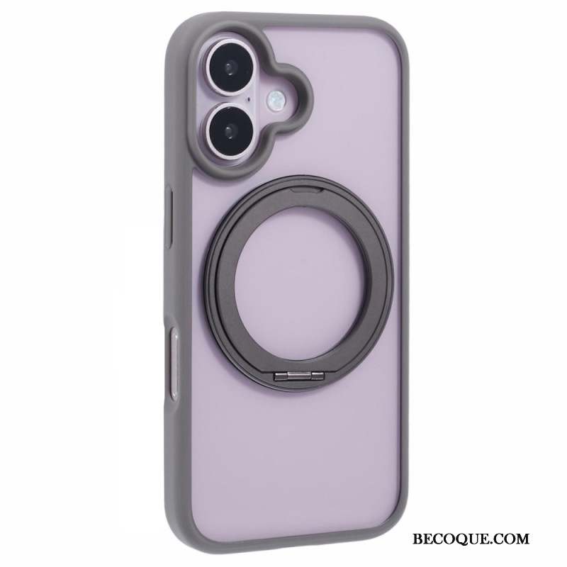 Coque iPhone 16 Support Intégré et Porte-Anneau Rotatif