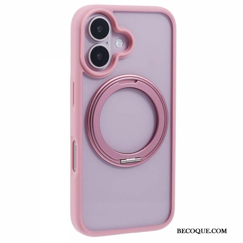 Coque iPhone 16 Support Intégré et Porte-Anneau Rotatif