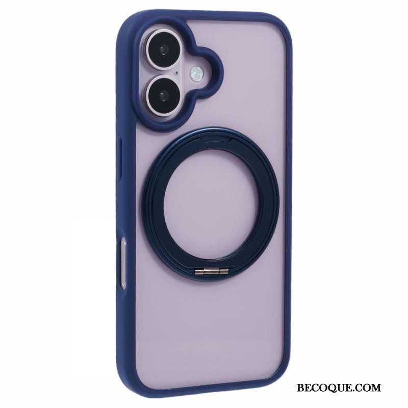 Coque iPhone 16 Support Intégré et Porte-Anneau Rotatif