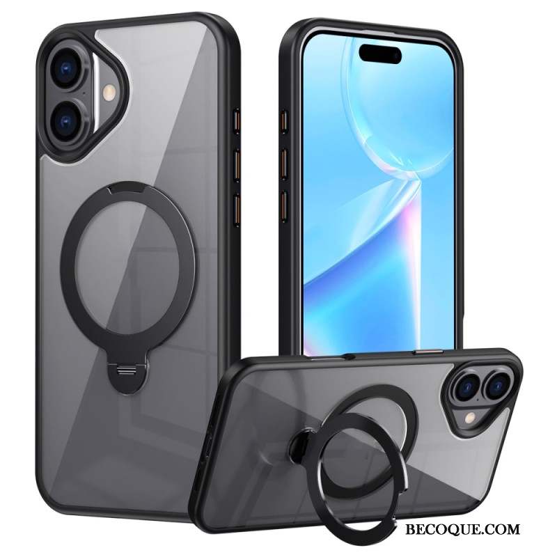 Coque iPhone 16 Transparente Anneau-Support Magnétique