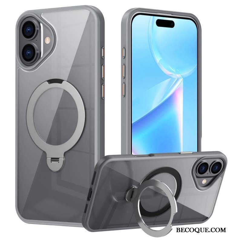 Coque iPhone 16 Transparente Anneau-Support Magnétique