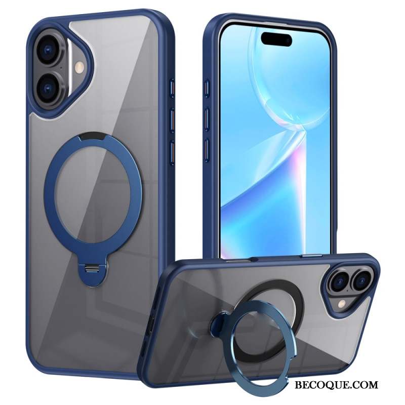 Coque iPhone 16 Transparente Anneau-Support Magnétique