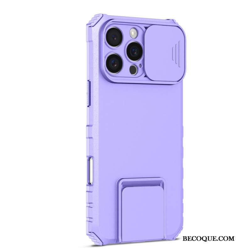 Coque pour iPhone 16 Pro Max avec curseur de caméra et support