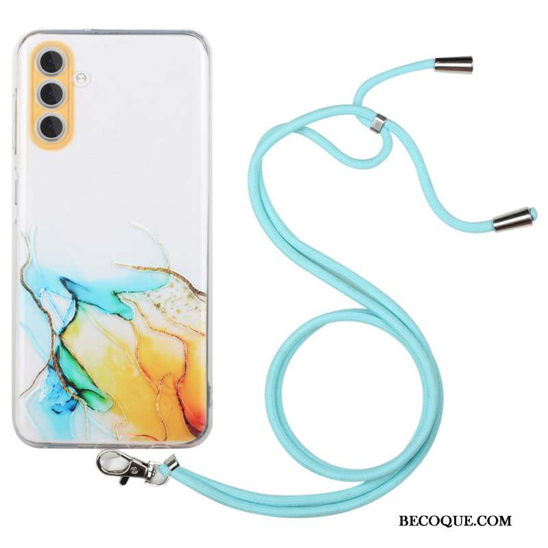 Coque à Cordon Samsung Galaxy A15 5G Marbre Aquarelle