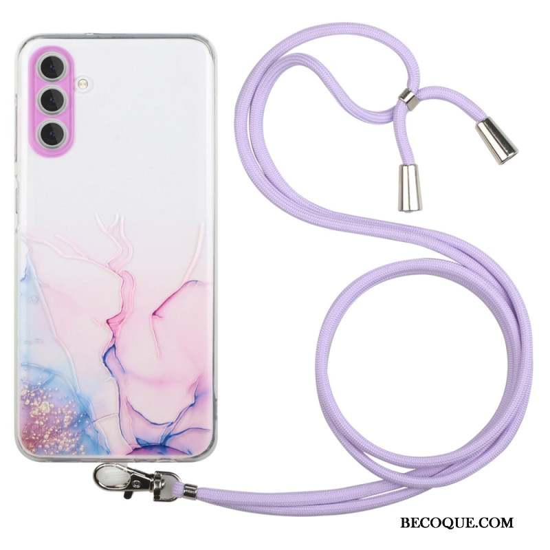 Coque à Cordon Samsung Galaxy A15 5G Marbre Aquarelle