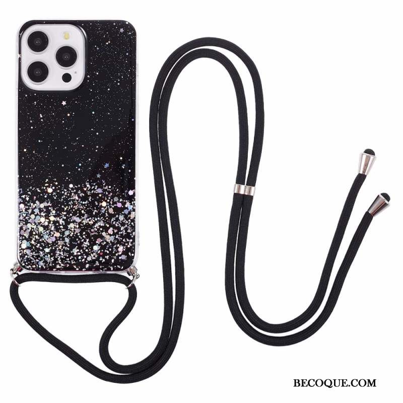 Coque à Cordon iPhone 16 Pro Max Paillettes