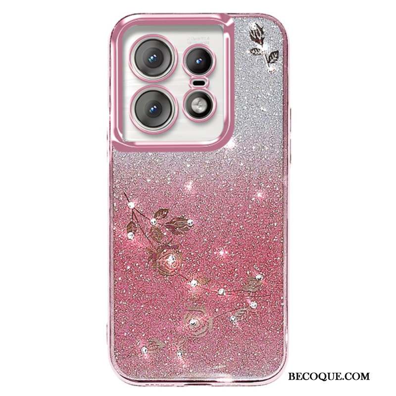 CoqueMotorola Edge 50 Pro Strass et Fleurs KADEM