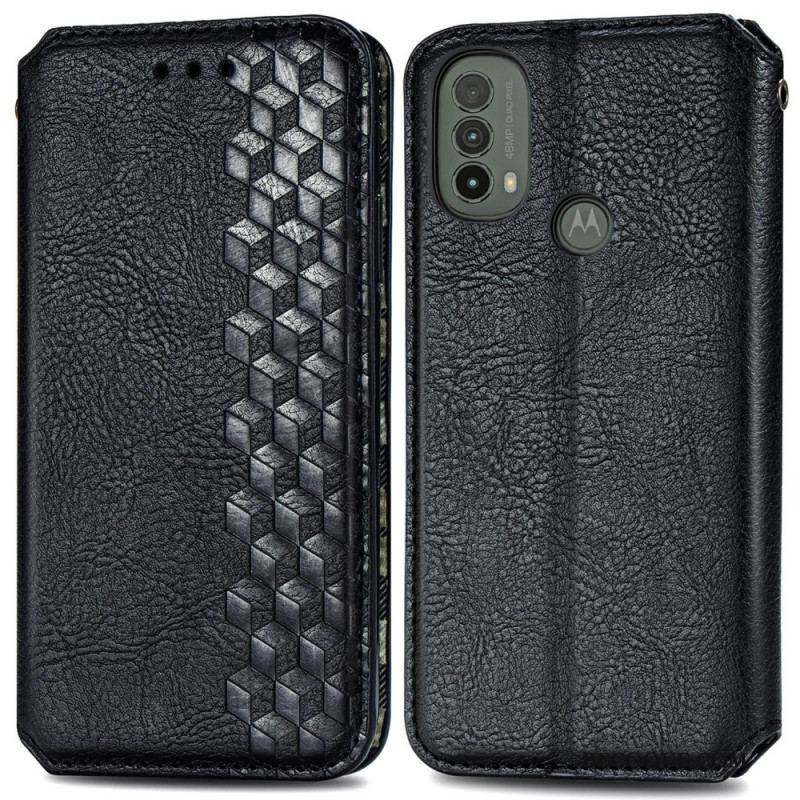 Flip Cover Moto E40 / E30 / E20 Effet Cuir Texture Diamant