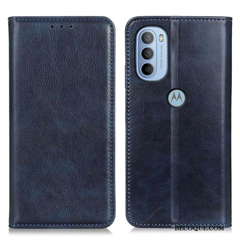 Flip Cover Moto G41 / G31 Cuir Fendu Mat