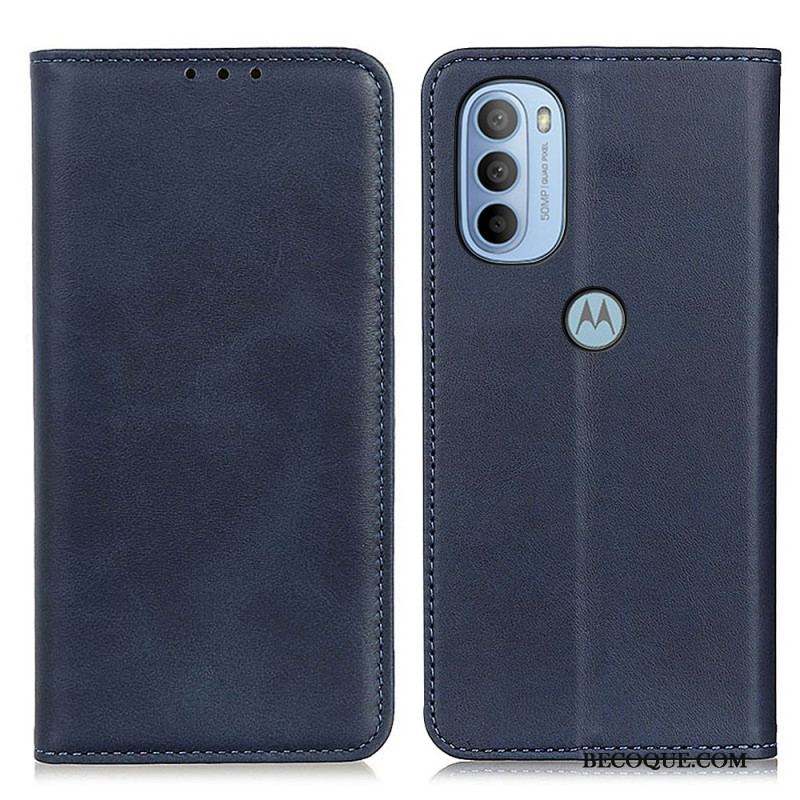 Flip Cover Moto G41 / G31 Cuir Litchi Fendu