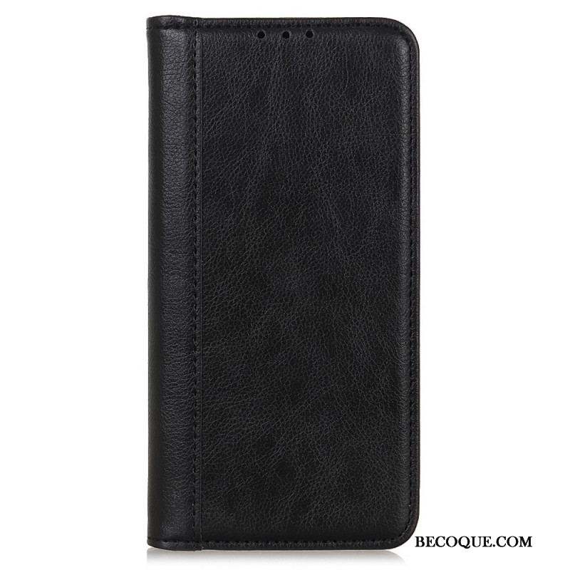 Flip Cover Moto G41 / G31 Cuir Litchi Fendu Élégance