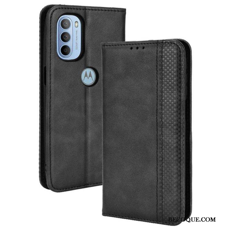 Flip Cover Moto G41 / G31 Effet Cuir Vintage Stylisé