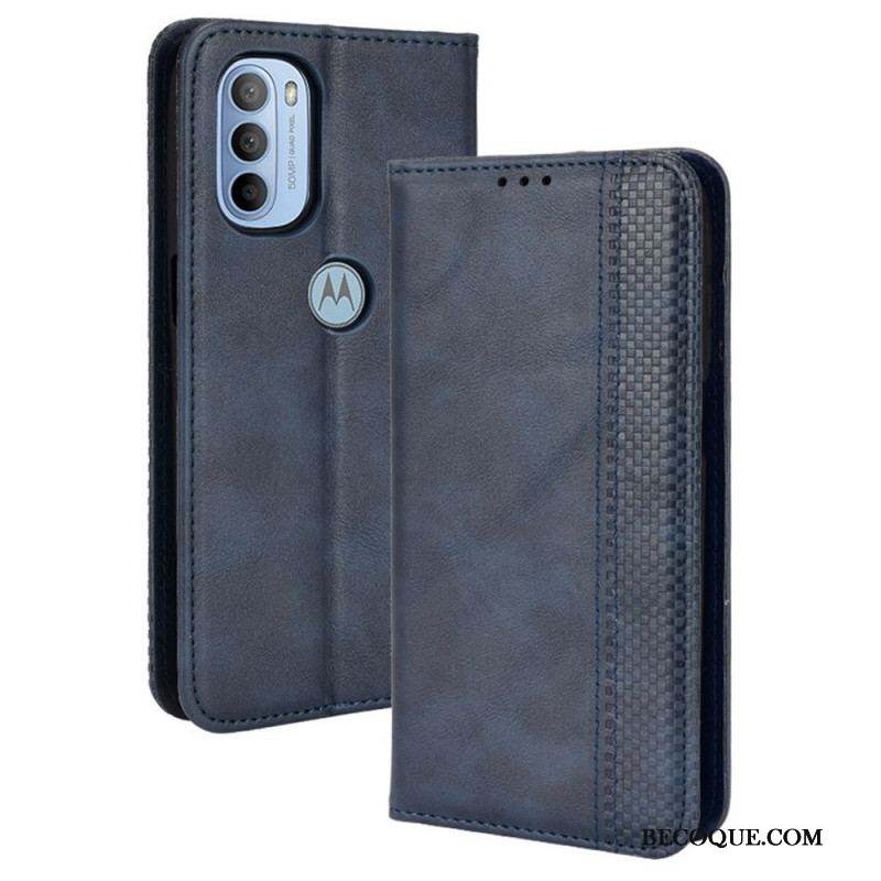 Flip Cover Moto G41 / G31 Effet Cuir Vintage Stylisé