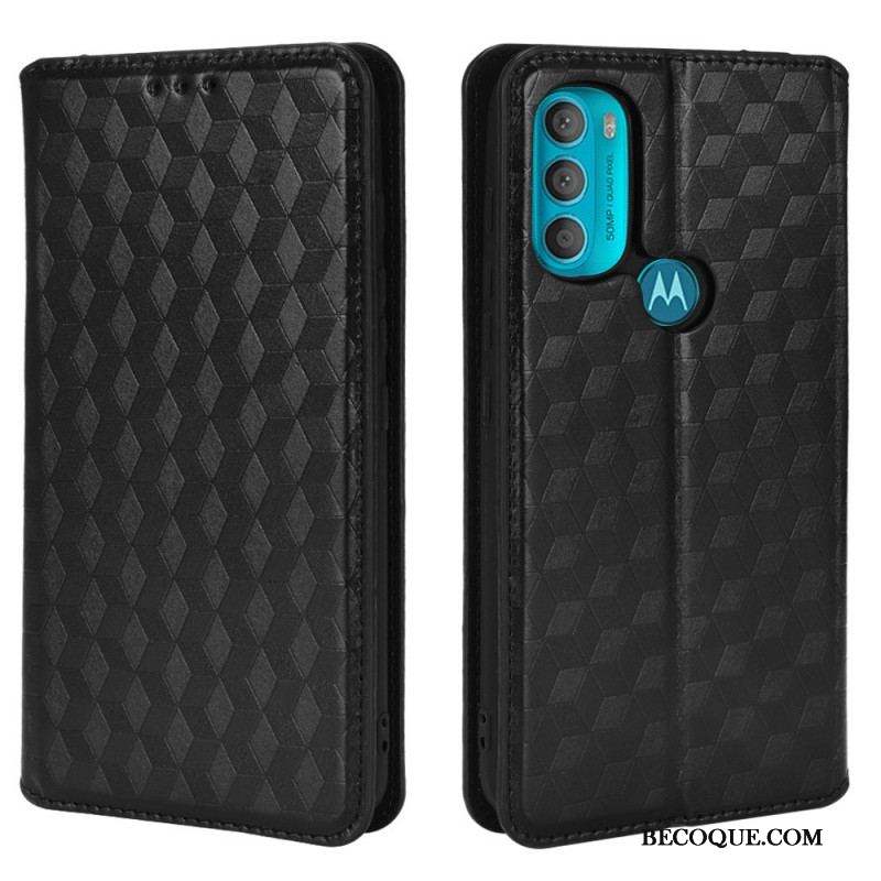 Flip Cover Moto G71 5G Effet Cuir Diamant