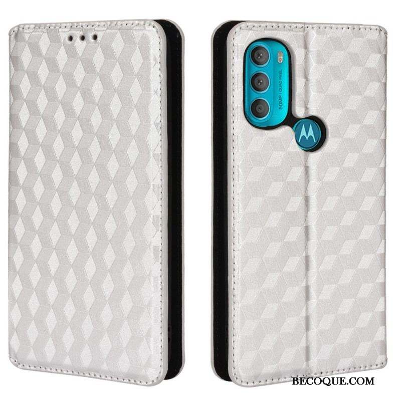 Flip Cover Moto G71 5G Effet Cuir Diamant