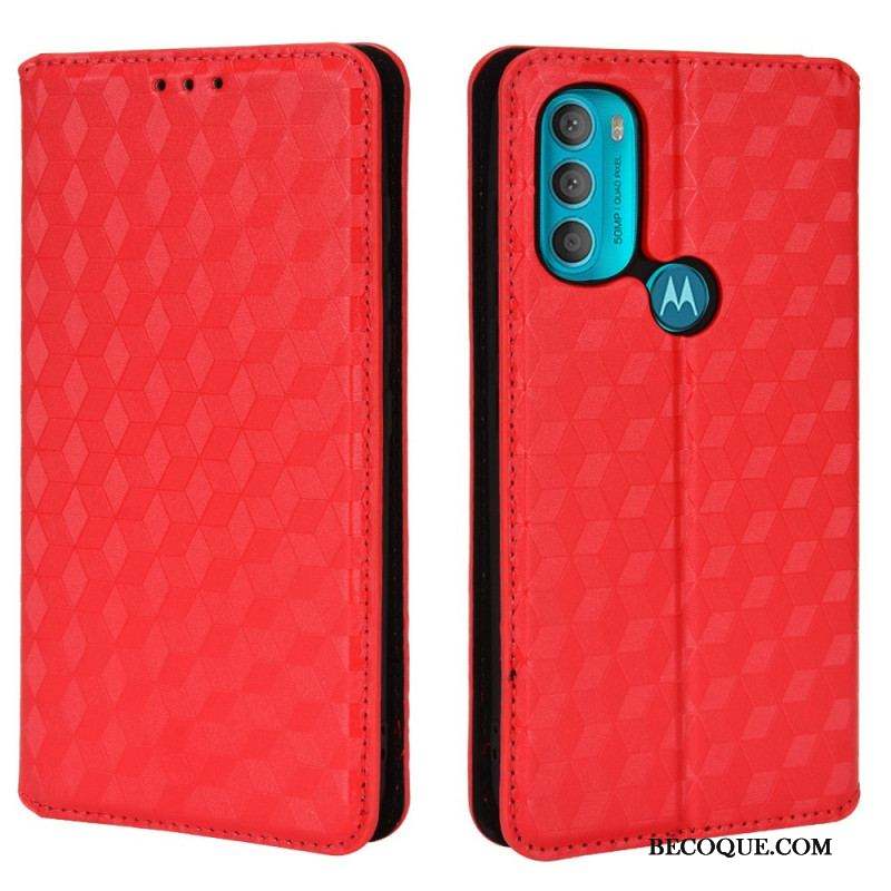 Flip Cover Moto G71 5G Effet Cuir Diamant