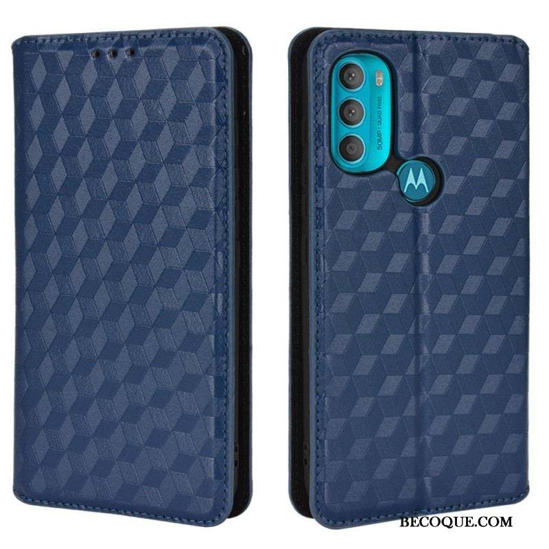 Flip Cover Moto G71 5G Effet Cuir Diamant