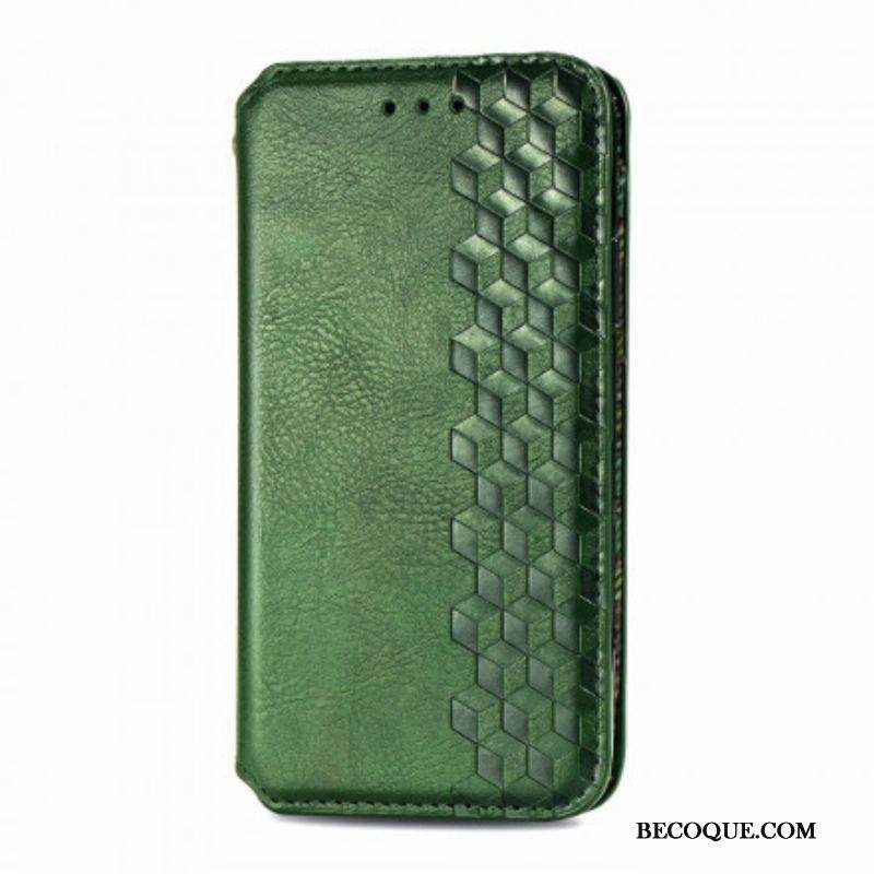 Flip Cover Motorola Edge 20 Lite Simili Cuir Texture Diamant