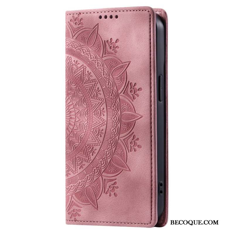 Flip Cover Motorola Edge 50 Fusion Effet Daim Mandala