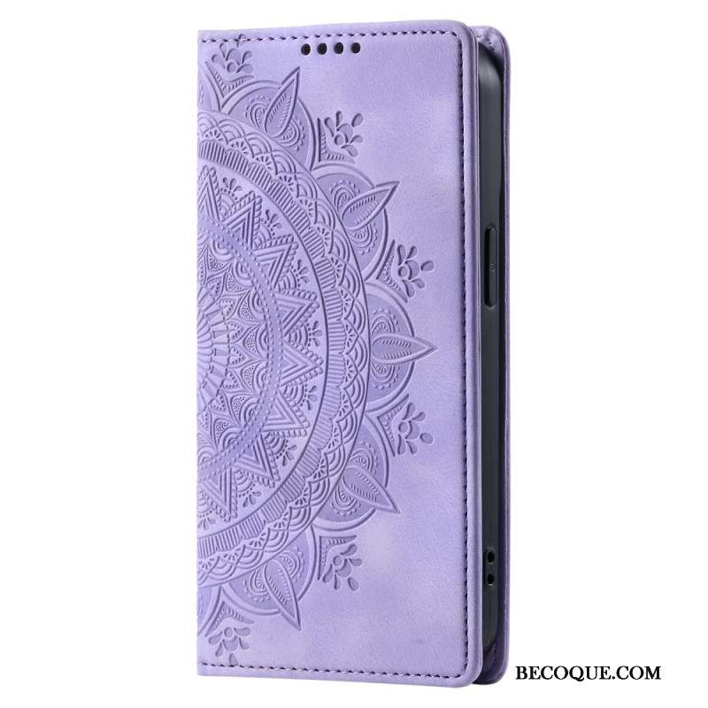 Flip Cover Motorola Edge 50 Fusion Effet Daim Mandala