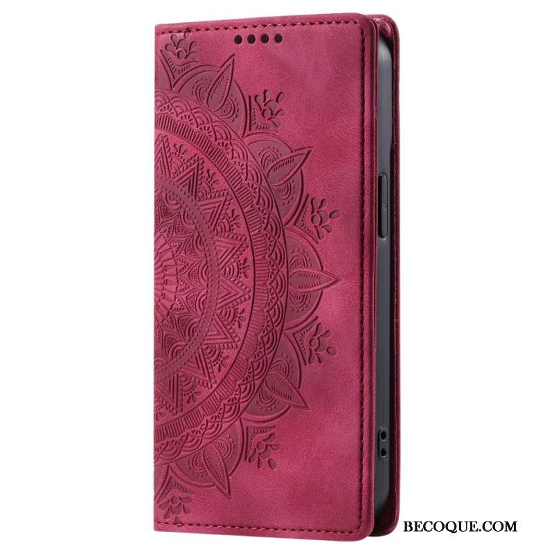 Flip Cover Motorola Edge 50 Fusion Effet Daim Mandala