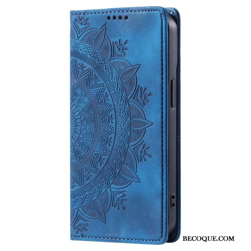 Flip Cover Motorola Edge 50 Fusion Effet Daim Mandala