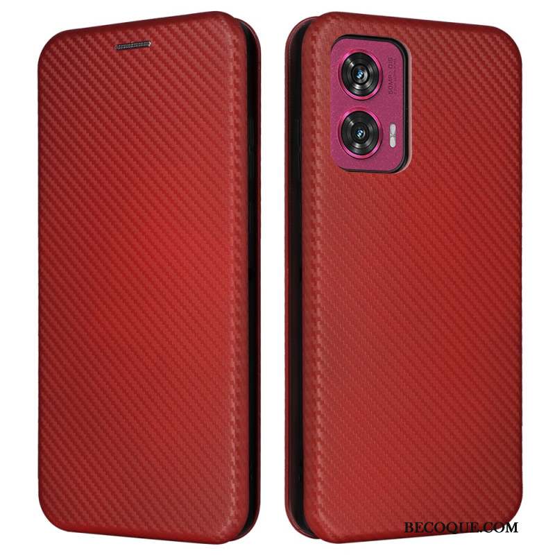 Flip Cover Motorola Edge 50 Fusion Fibre Carbone