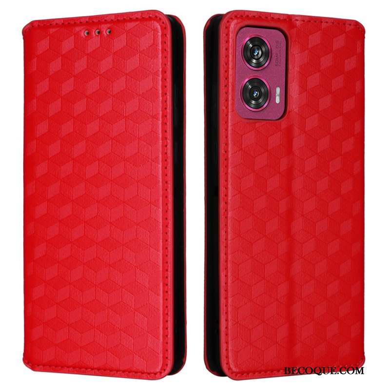 Flip Cover Motorola Edge 50 Fusion Losanges 3D