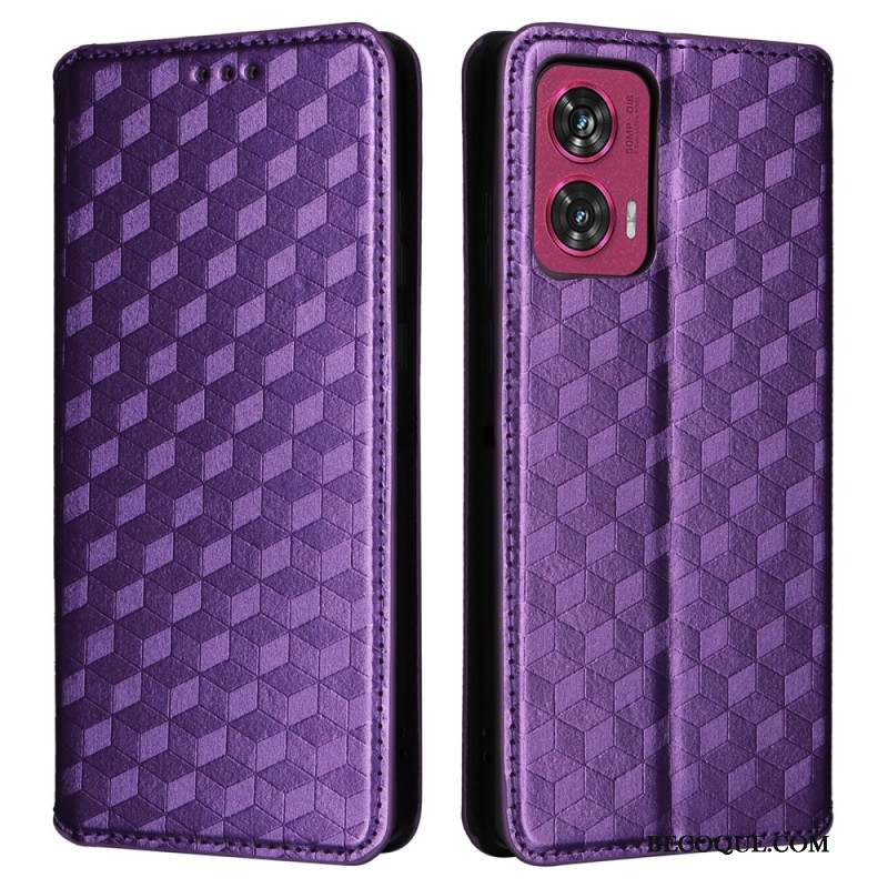 Flip Cover Motorola Edge 50 Fusion Losanges 3D