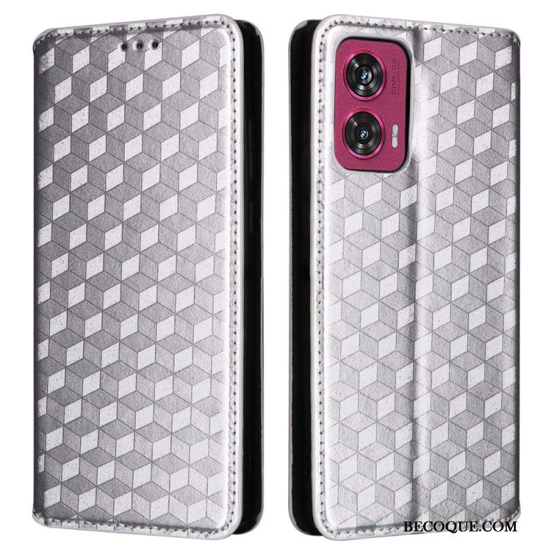 Flip Cover Motorola Edge 50 Fusion Losanges 3D