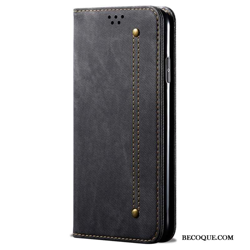 Flip Cover Motorola Edge 50 Fusion Tissu Jeans