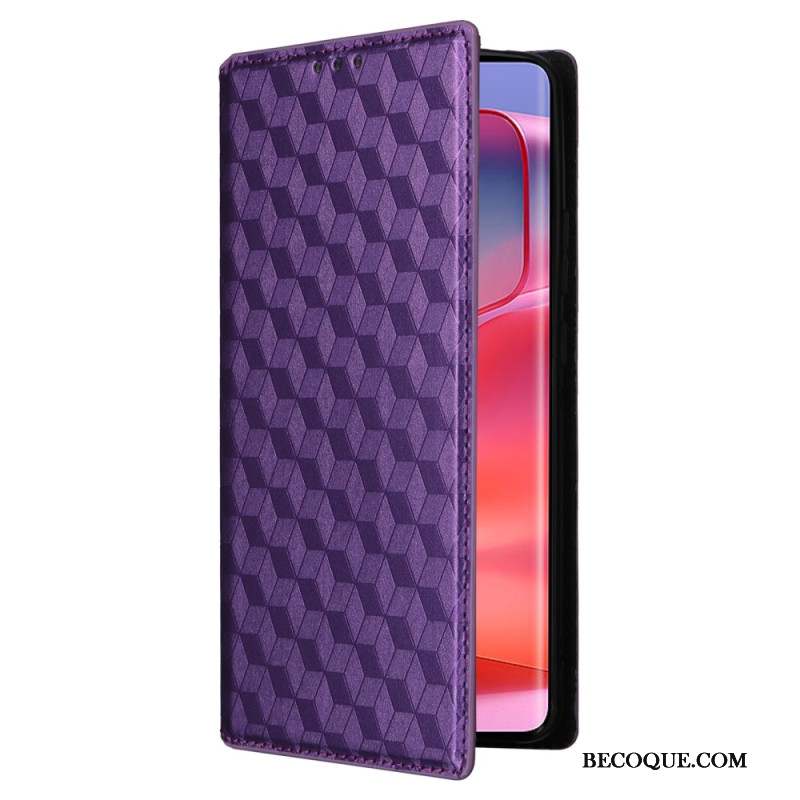 Flip Cover Motorola Edge 50 Pro Motif Losanges 3D