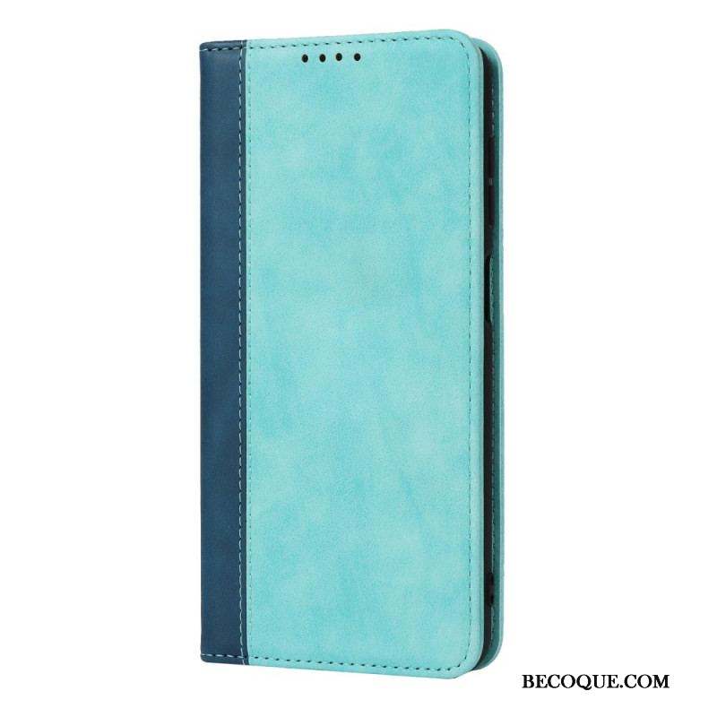 Flip Cover Samsung Galaxy A12 / M12 Bicolore Style Cuir