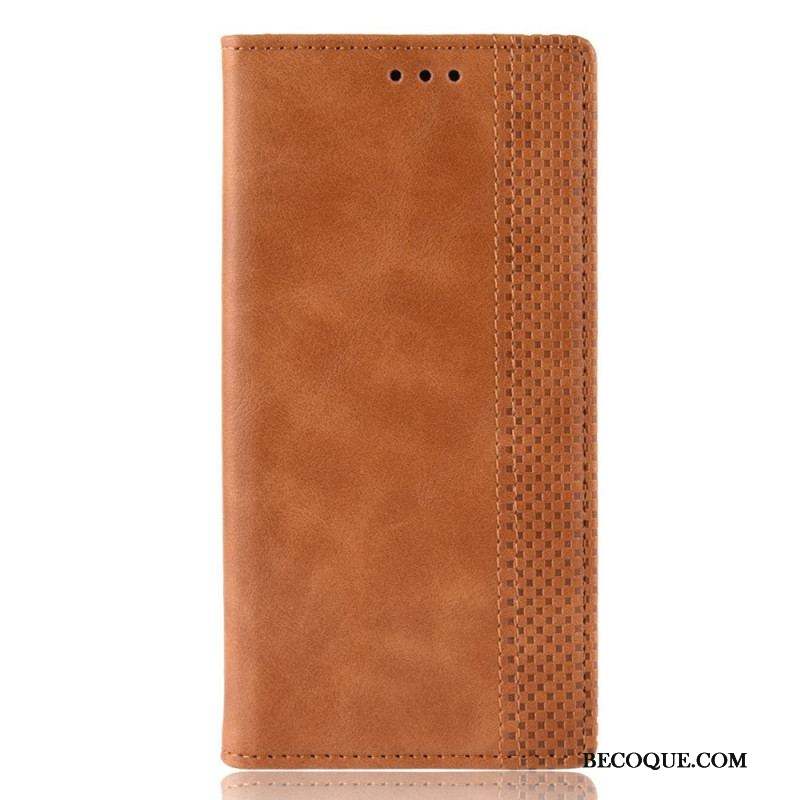 Flip Cover Samsung Galaxy M32 Effet Cuir Vintage Stylisé