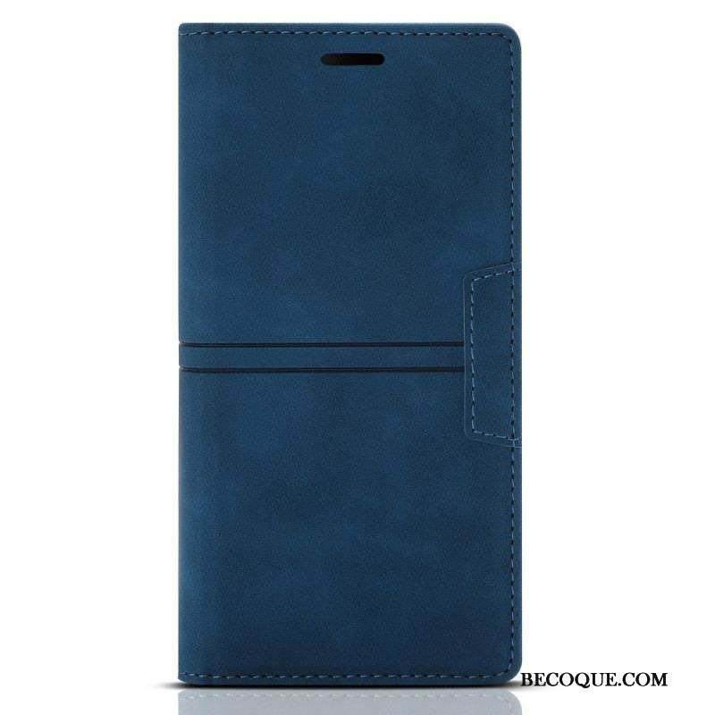 Flip Cover Samsung Galaxy S22 5G Style Cuir Couture Fermoir Magnétique