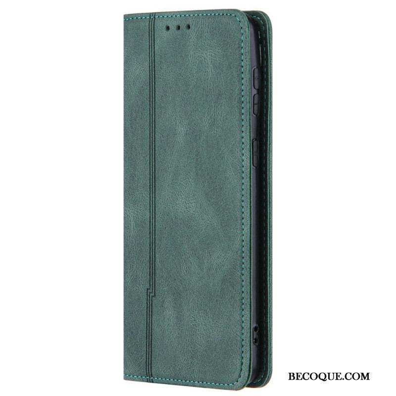 Flip Cover Samsung Galaxy S22 Style Cuir Ligne