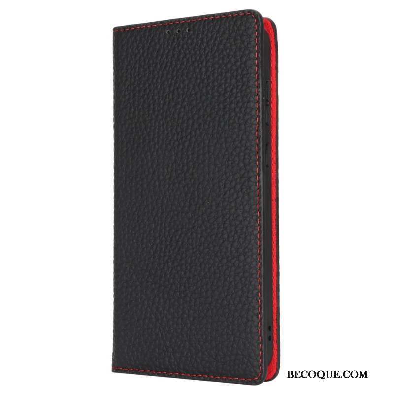 Flip Cover Samsung Galaxy S24 FE Cuir Texture Litchi