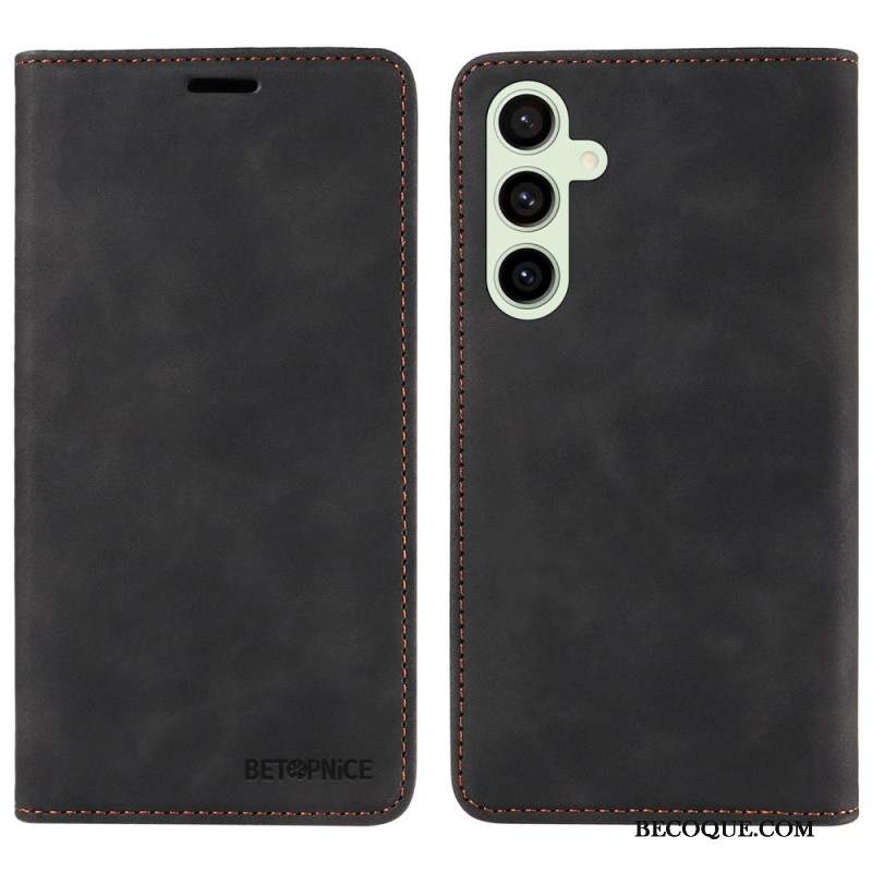 Flip Cover Samsung Galaxy S24 FE Style Rétro Technologie de Blocage RFID BETOPNICE