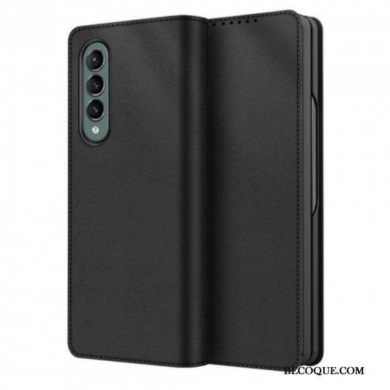 Flip Cover Samsung Galaxy Z Fold 3 5G Skin-Touch Cuir Fendu