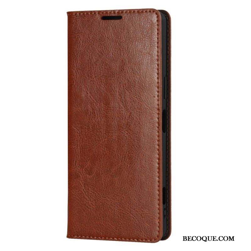 Flip Cover Sony Xperia 1 IV Véritable Cuir