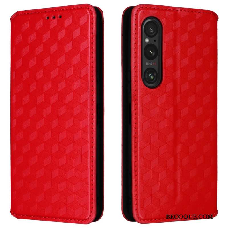 Flip Cover Sony Xperia 1 VI Motif Losanges 3D