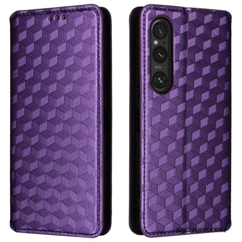 Flip Cover Sony Xperia 1 VI Motif Losanges 3D