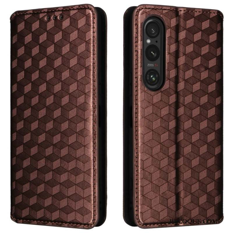 Flip Cover Sony Xperia 1 VI Motif Losanges 3D